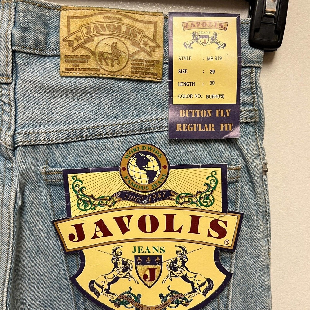 Javolis NWT Vintage Blue Jeans Button Fly Regular Fit Light Wash Size 29 x 30